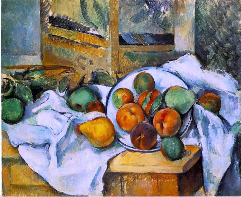 Paul Cezanne Table- Napkin and Fruit, 20"x25" Gallery Wrapped Canvas Print