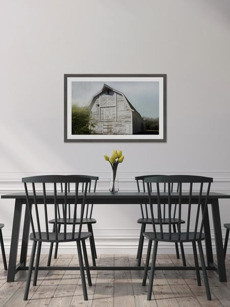 "Iconic White" Framed Painting Print, 18"x12"