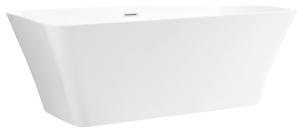 67" Acrylic Freestanding Soaking Bathtub, Pure White
