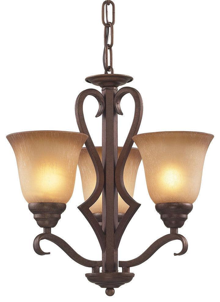 Lawrenceville 3-Light Chandelier, Mocha