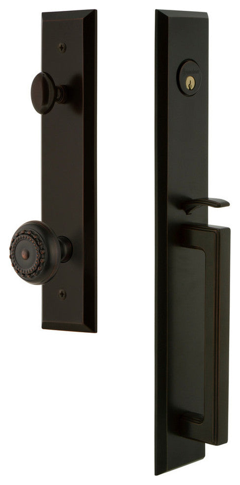 Fifth Avenue 1-Piece Dummy Handleset, D Grip and Parthenon Knob, 849582