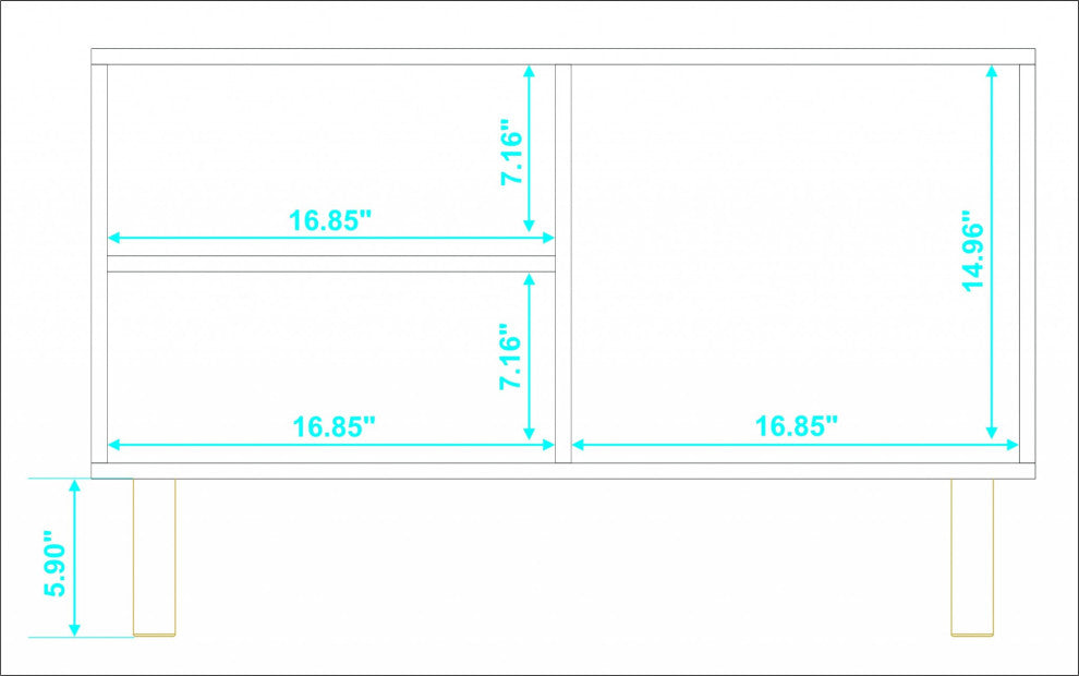 Iko White Modern Sideboard Open Cubbie Cabinet
