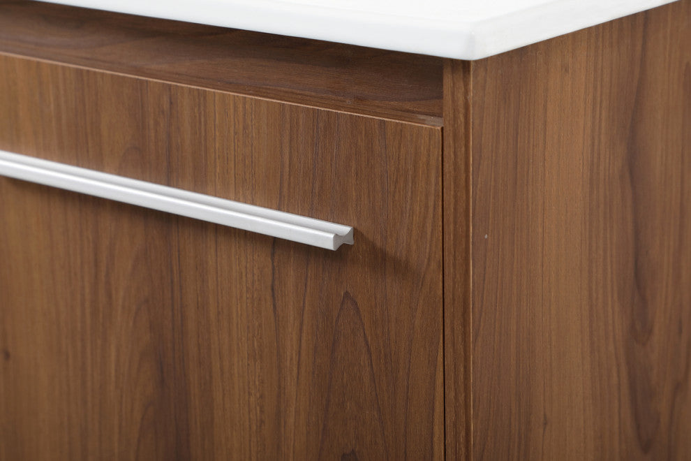 Single Bathroom Floating Vanity, Walnut Brown, 48"