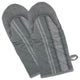 Gray Chambray French Stripe Oven Mitt Set of 2