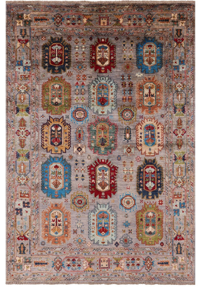 Fine Turkmen Ersari Hand Knotted Rug 5' 8" X 8' 2" - Q12472