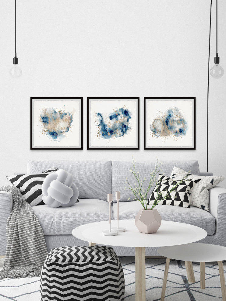 Shattered Earth Triptych, 3-Piece Set, 18x18 Panels