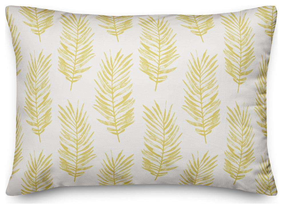 Yellow Fern Leaves 20x14 Indoor/Outdoor Pillow