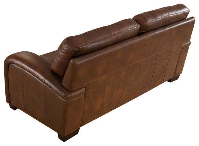 Brigitte Leather Craft Sofa, Brown