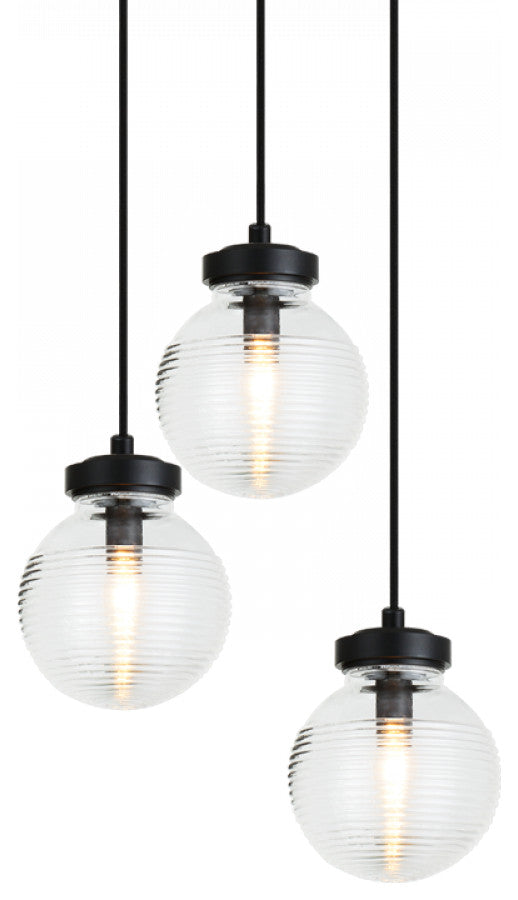 Matteo Lighting C84003MBCL Pendant, Matte Black Finish