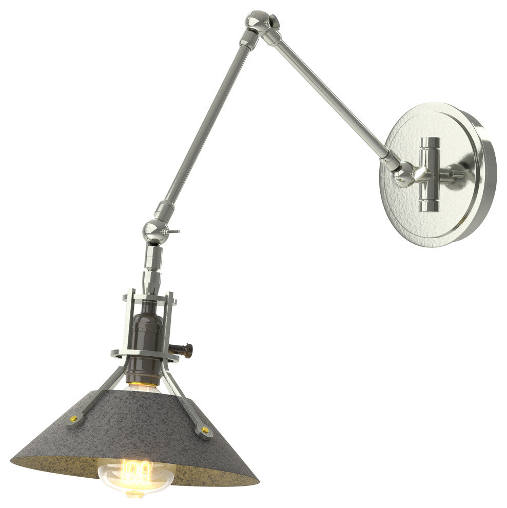 Henry Sconce, Sterling Finish, Natural Iron Accents
