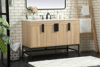 Home Living 22" Modern Mango Wood-Light Bathroom Vanity