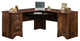 Transitional Desk, L-Shaped Design With Keyboard Tray & Drawers, Curado Cherry