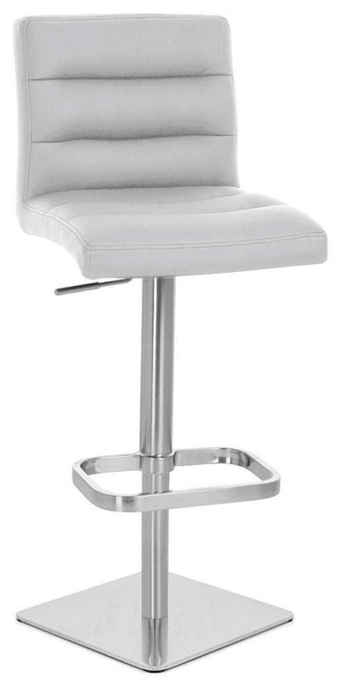 Lush Adjustable Height Swivel Barstool Square Base, Grey