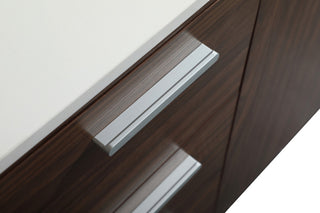 Home Living Modern Natural Oak-Light Bathroom Vanity, Walnut, 48"