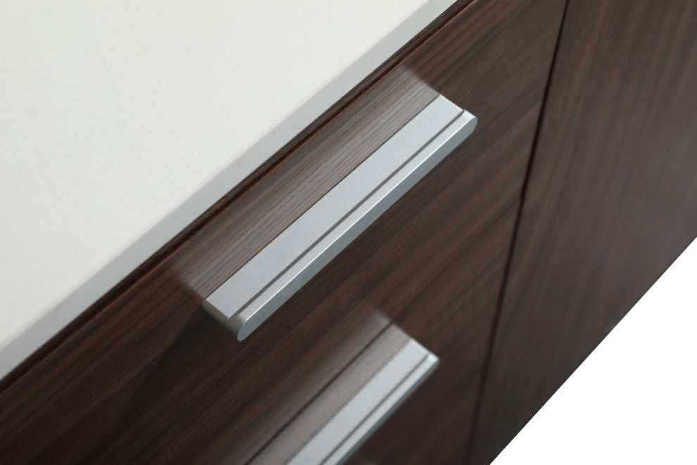 Home Living Modern Natural Oak-Light Bathroom Vanity, Walnut, 48"