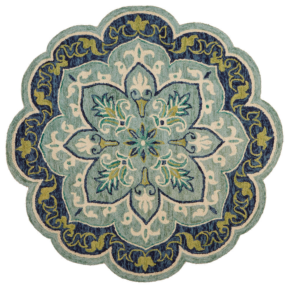 Floret Medallion Area Rug, 6' Round