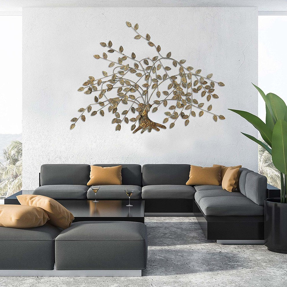 Leafy Branches Tree Wall Sculpture, 49.5 Inches