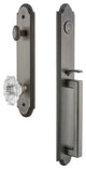 Arc 1-Piece Dummy Handleset, D Grip and Biarritz Knob, Antique Pewter, 848397