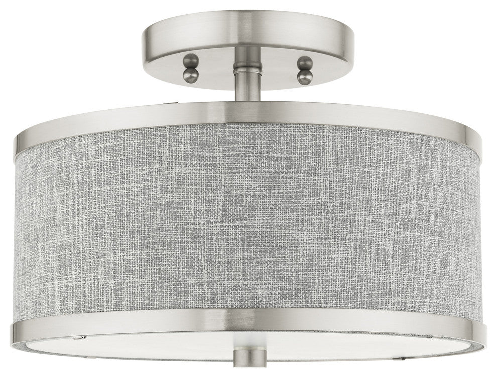 Brushed Nickel Modern, Urban, Semi Flush