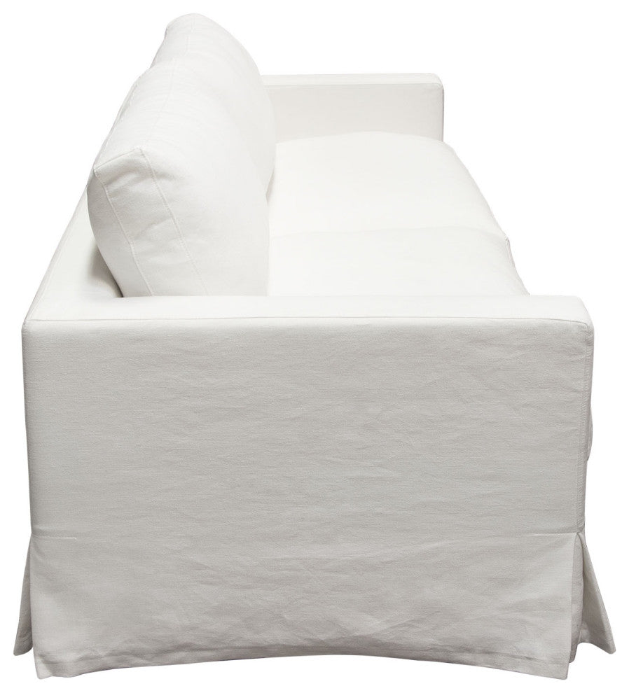 Savannah Slip-Cover Sofa in White Natural Linen by Diamond Sofa