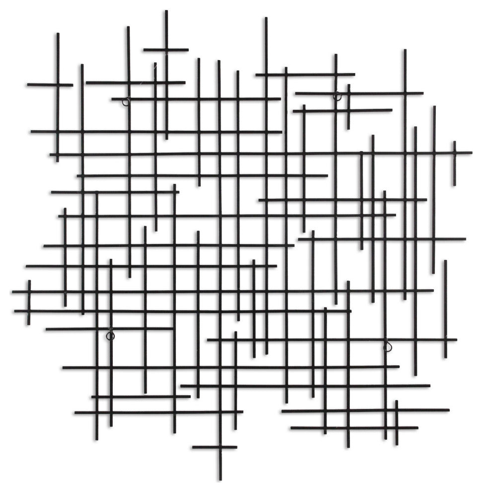 Iquara Large Black Abstract Metal Wall Art