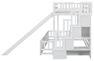 Gewnee Twin Over Full Bunk Bed with Slide