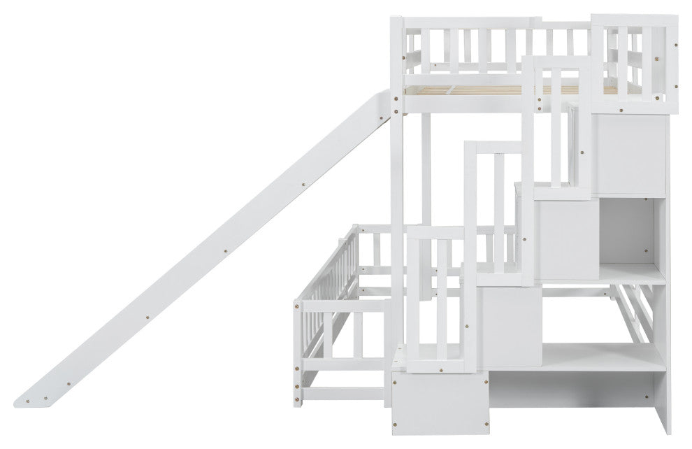 Gewnee Twin Over Full Bunk Bed with Slide