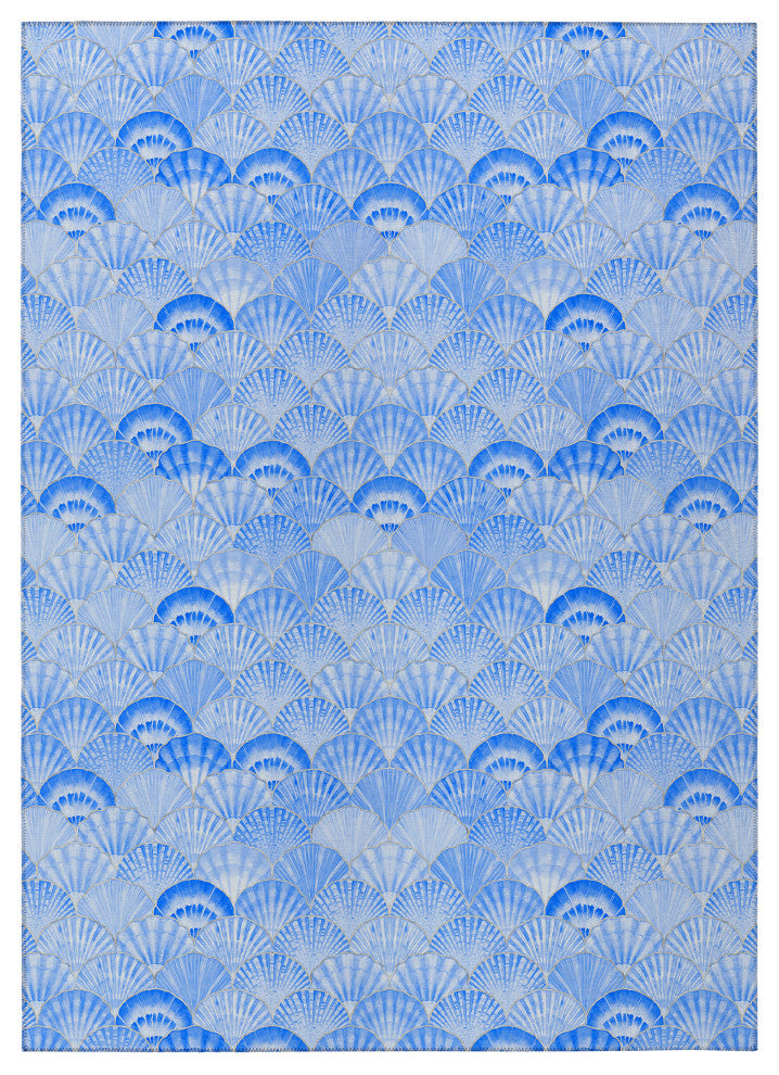 Indoor/Outdoor Seabreeze SZ2 Navy Machine Washable 10' x 14' Rug