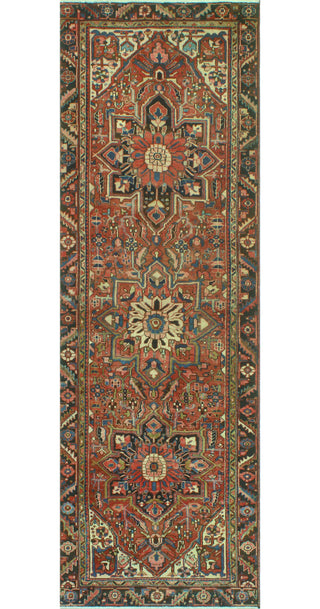 Fine Vintage Heriz Tabarak Rust/Ivory Runner, 3'6 x 10'10