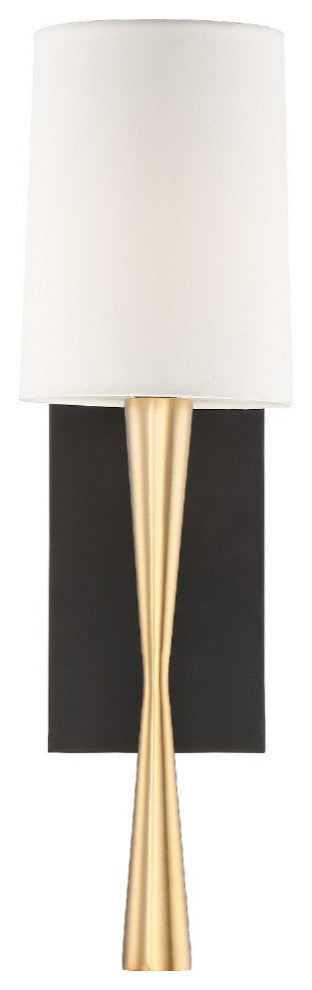 Trenton 1 Light Aged Brass and Black Wall Mount