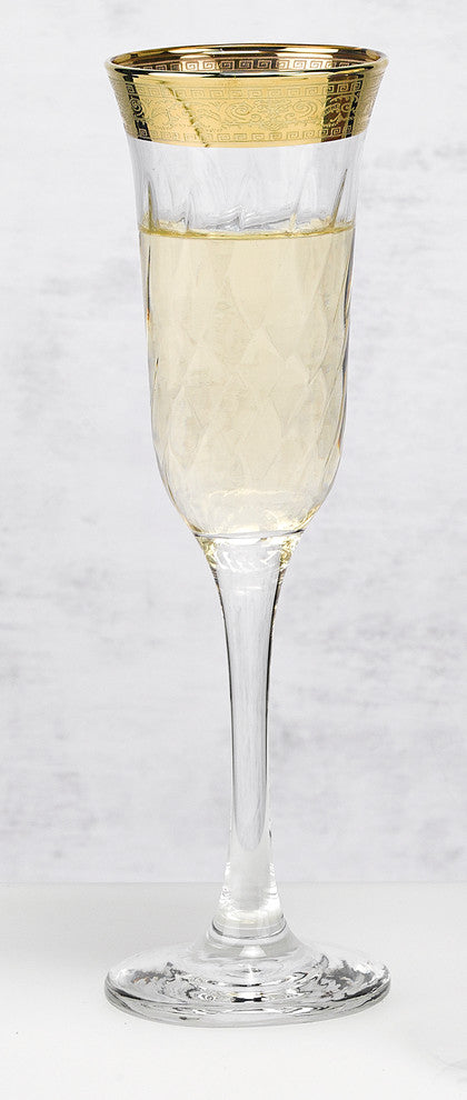 Flutes Set of 6 Melania Collection Gold