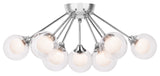 Spellbound 9-Light Semi-Flush Mount, Polished Chrome