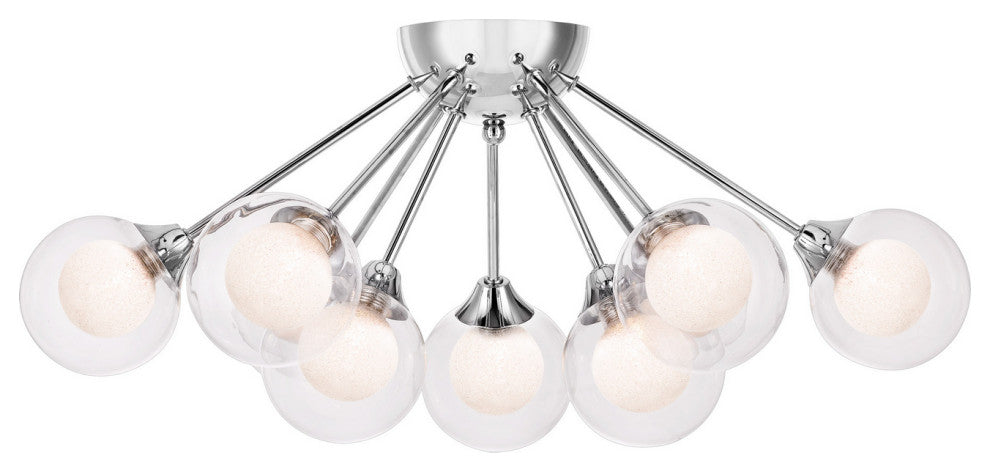 Spellbound 9-Light Semi-Flush Mount, Polished Chrome