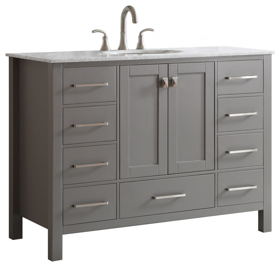 Gela Single Vanity, Gray, 48", Without Mirror