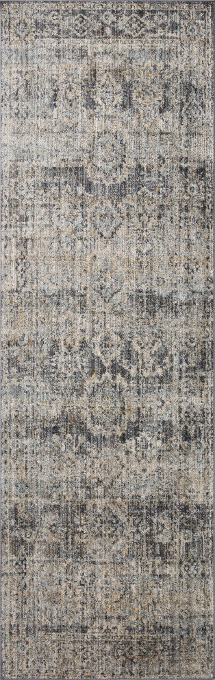 Jean Stoffer x Loloi Katherine Graphite / Jade 7'-10" x 7'-10" Round Area Rug