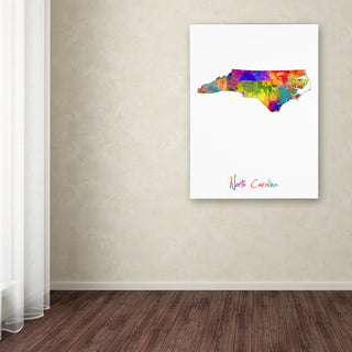 "North Carolina Map" Canvas Art by Michael Tompsett