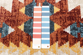 Aqua Mosaic Area Rug, Taupe/Copper, 8'x10'