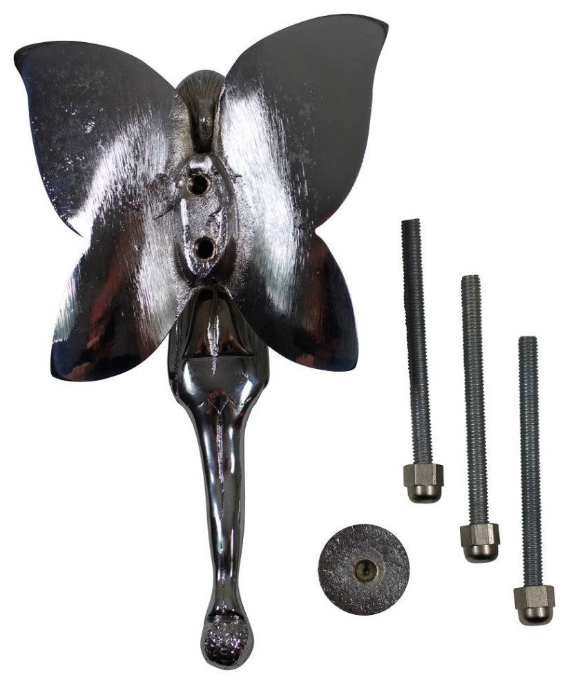 Flower Fairy Chrome Plated Brass Door Knocker with Hardware Renovators Supply
