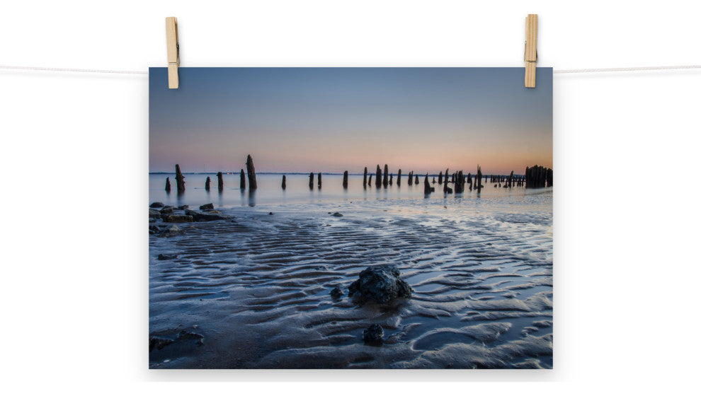 Low Tide At Battery Landscape Photo, Beach Unframed Wall Art Print, 12" X 16"