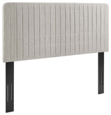 Milenna Channel Tufted Upholstered Fabric Twin Headboard Oatmeal