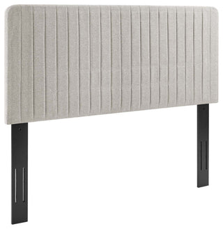 Milenna Channel Tufted Upholstered Fabric Twin Headboard Oatmeal