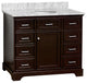 Aria 42" Bathroom Vanity, Chocolate, Carrara Marble