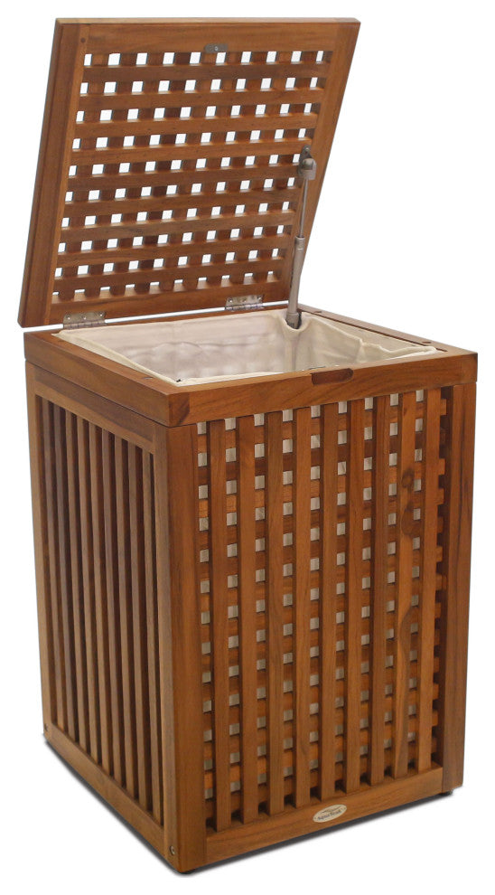 Grate Large Size Teak Laundry or Storage Hamper