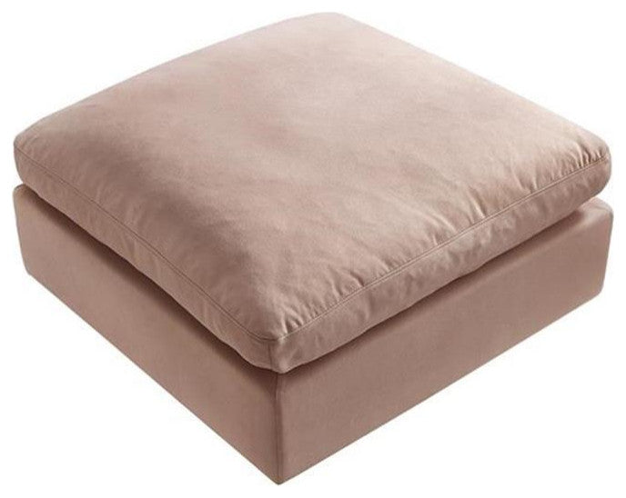 Kaelynn Ottoman Pink Linen Upholstered