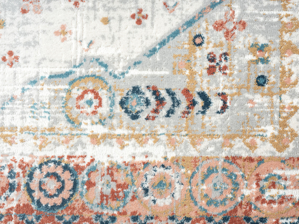 Abani Rugs Azure AZR170A Vintage Orange Ivory Diamond Area Rug