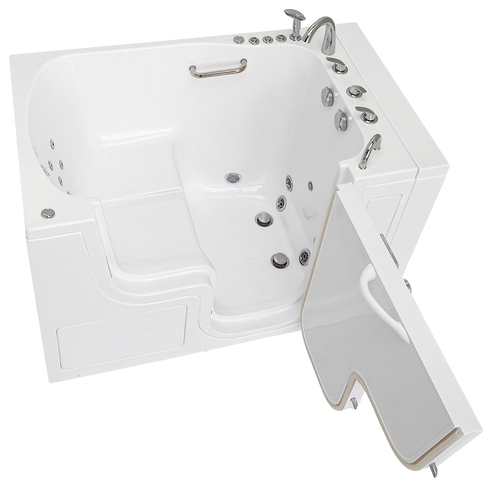 Ella Wheelchair Transfer 36"x55" Acrylic Walk-In Bathtub,Faucet, 2" Dual Drain,