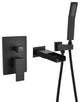 Wellfor Handheld Combo Set, Waterfall Tub Spout and Valve, Matte Black