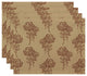 18"x14" Carmen, Floral Print Placemat, Taupe, Set of 4