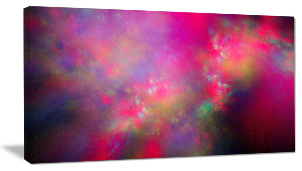 Perfect Red Starry Sky, Abstract Canvas Art Print, 40x20