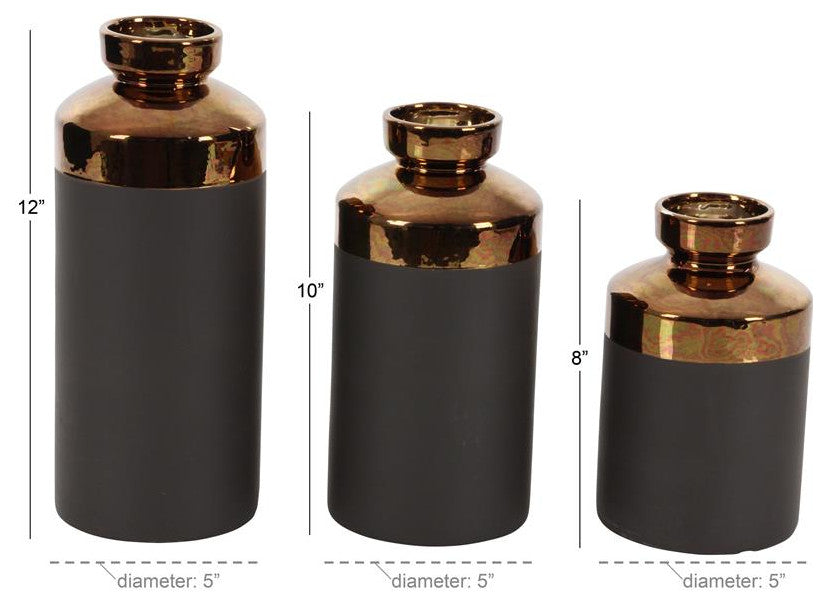 Gray Contemporary Vase, Set of 3